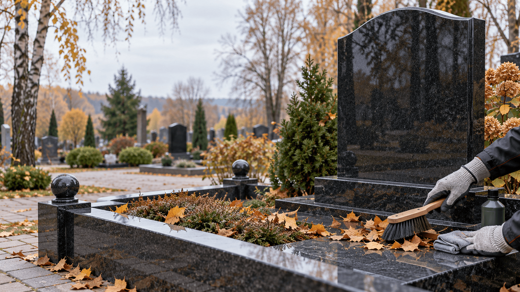 Как подготовить памятник и место захоронения к зиме